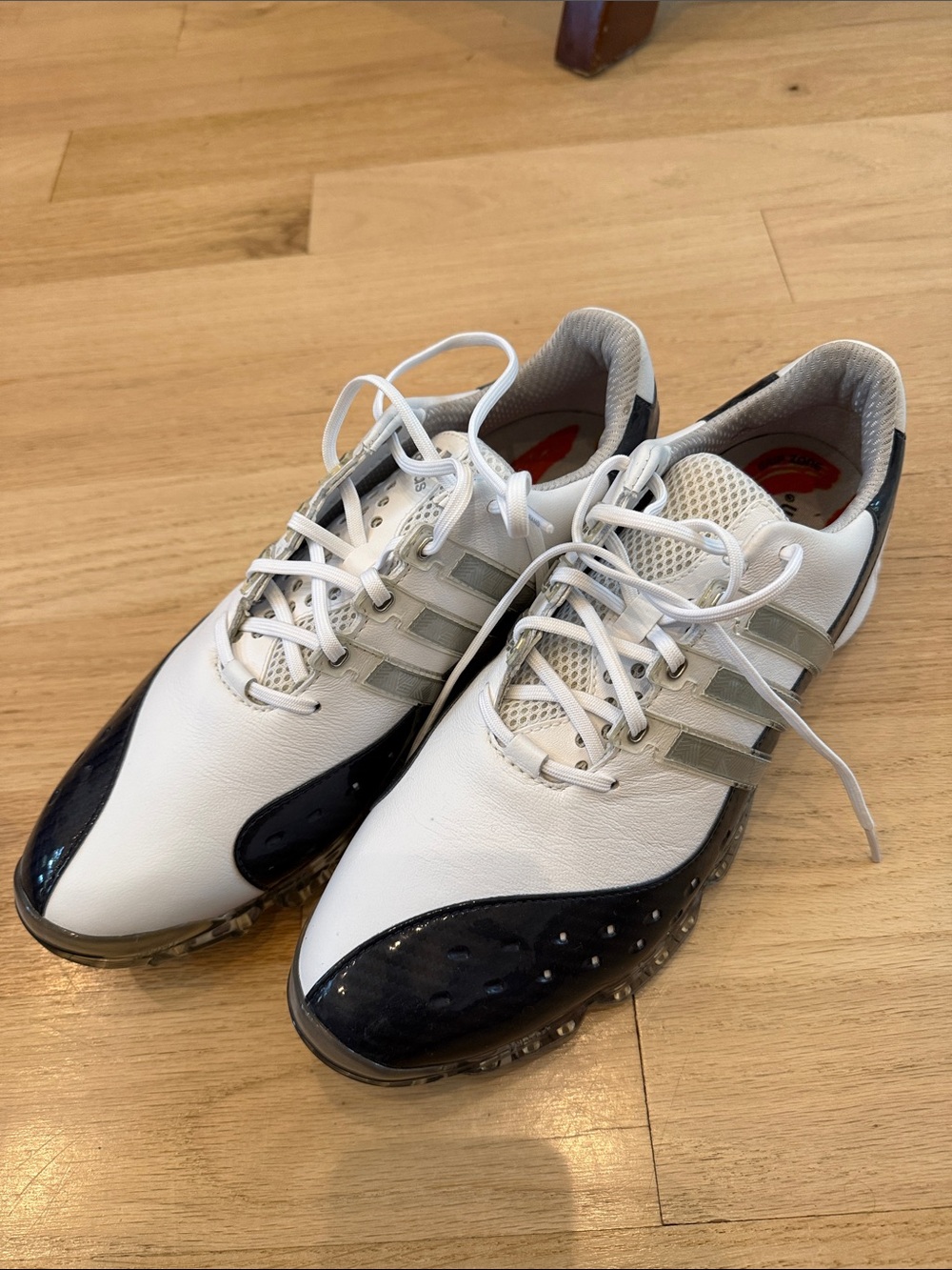 Adidas Men's White and Navy Golf Shoes